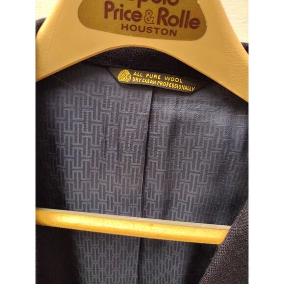 42R Halston Wool Blazer Navy Blue Sport Coat Jacket Two Button - Picture 7 of 10